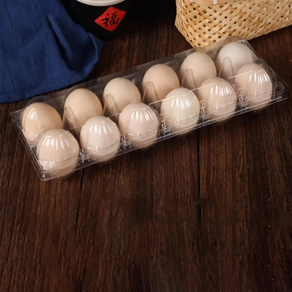 Transparent Egg Holder Plastic Egg Box Reusable Plastic Egg Cartons for Home Ranch Market Display Bulk Pack of 50 for Farm