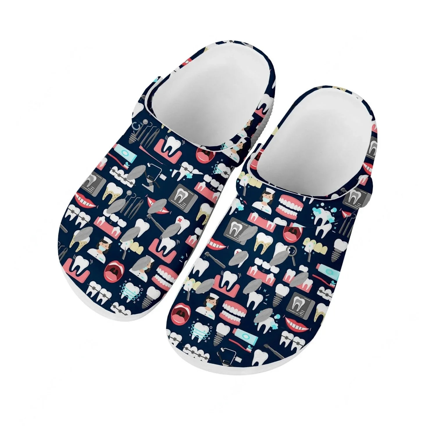 

Сандалии с мультяшным рисунком «Зубной врач» для мужчин, женщин и подростков, модные водные туфли, дышащие комфортные пляжные тапочки для сада, на заказ