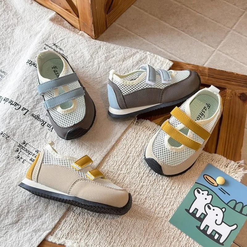 Summer Kids Mesh Breathable Sneakers Colorful Barefoot Children Trainers Anti-slip Unisex Sporty Boys Girls Casual Shoe 21-31