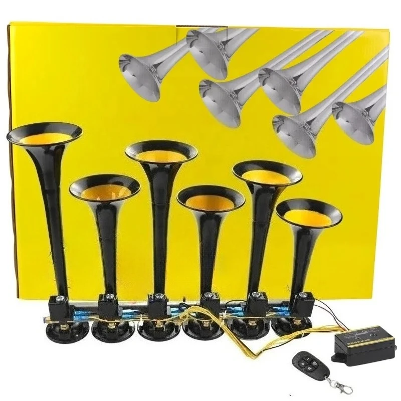 Tromba d'aria 24V per camion auto 6 tubi 20+ suoni Kit compressore clacson ad aria forte con tromba pesante impermeabile ​