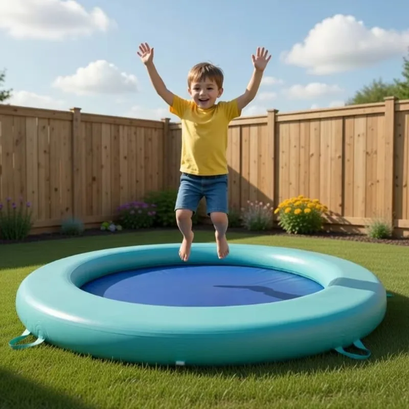 Wholesale Sand-Resistant Valve Housing Weatherproof Inflatable Trampoline for Kids Outdoor Activity - view 5