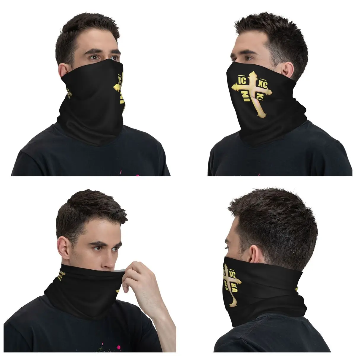 IC XC NIKA Christogram Cross Orthodox Christian Bandana Neck Gaiter Printed Balaclavas Magic Scarf Headband for Men Women Adult