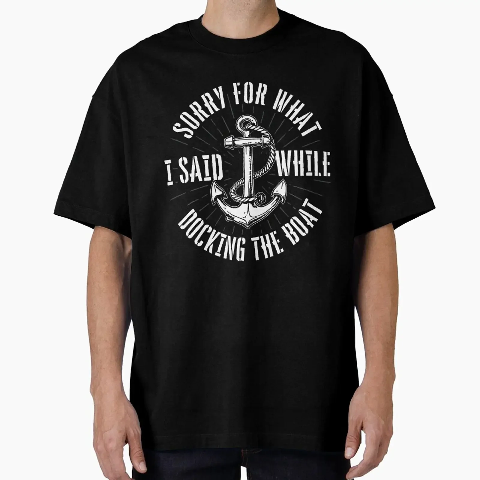 Sorry For What I Said While Docking The Boat Boating Lover designed and sold by RuthSheila vintage Washed Unisex Stretched