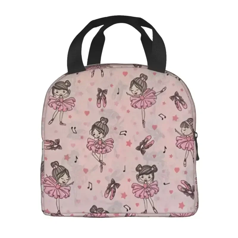 Ballet Art Thermal Insulated Lunch Bags Women Ballerina Dancer Resuable Lunch Container for School Office Multifunction Food Box