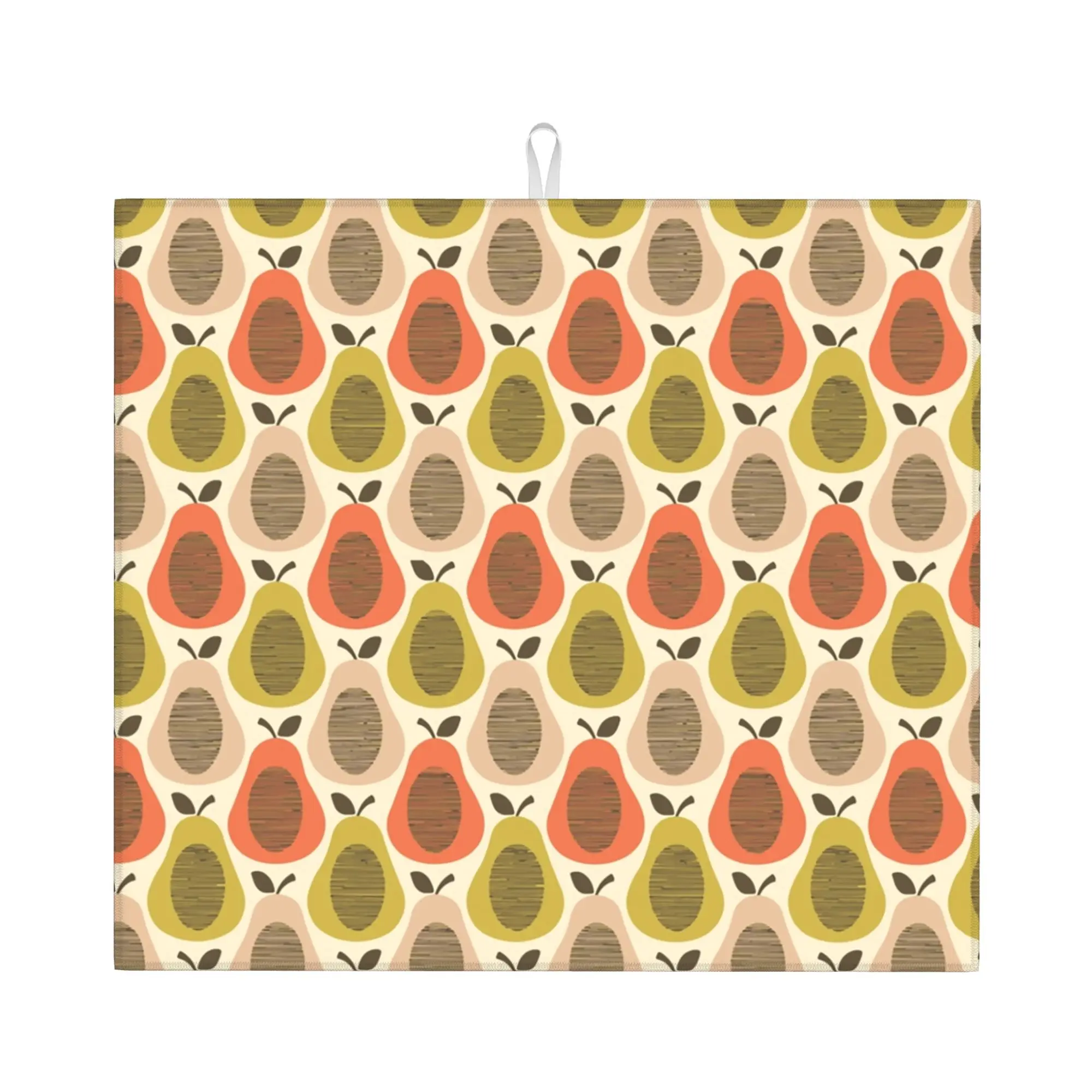Drying Mat For Kitchen Orla Kiely Pear Tea Towel Barware Tableware Oil Proof Reusable Pattern Washable Kitchen Sink Drying Pad