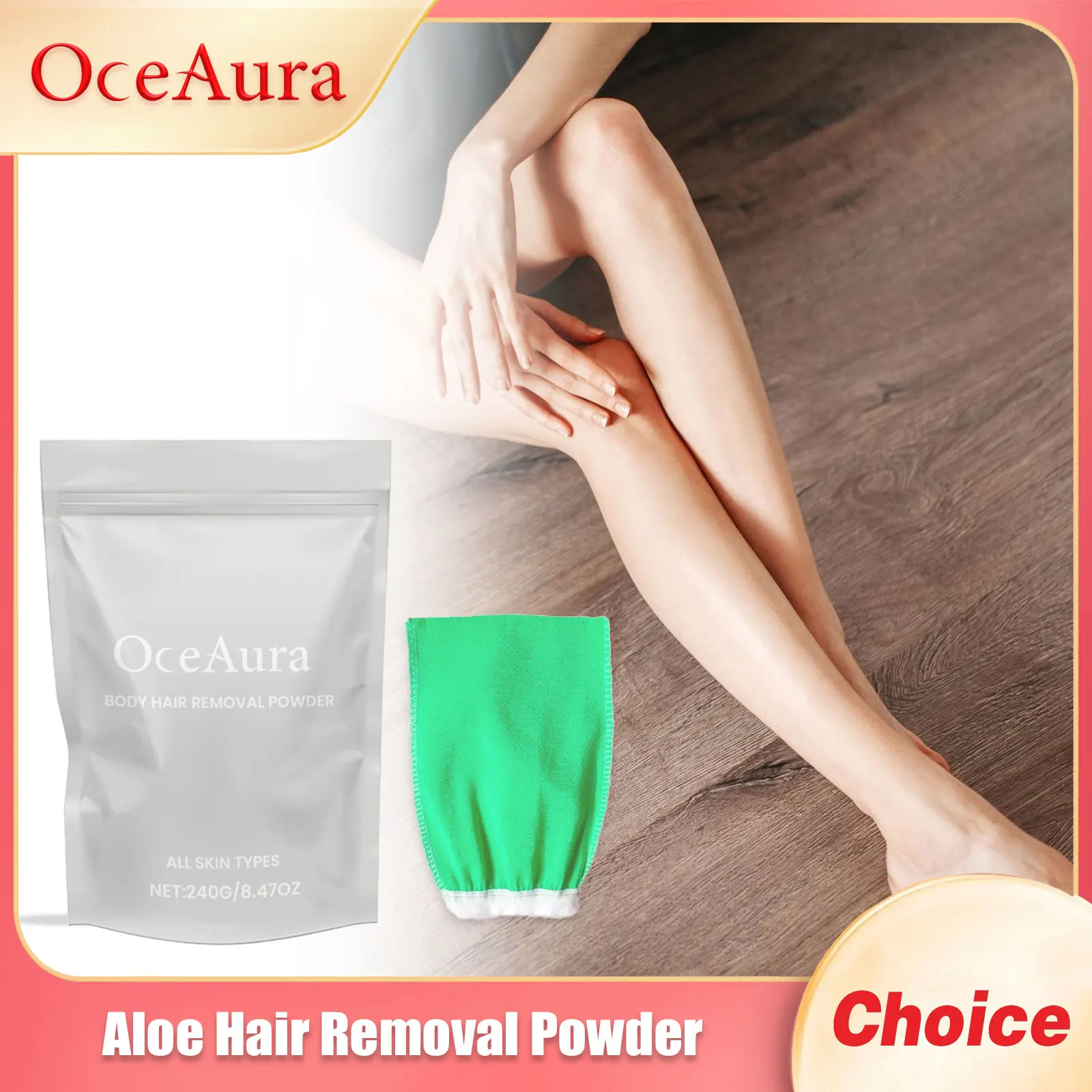 Aloe Hair Removal Powder Repair Smooth Keep Painless Treat Brighten Growth Inhibitor Deep Moisturize Body Hair Depilatory Powder