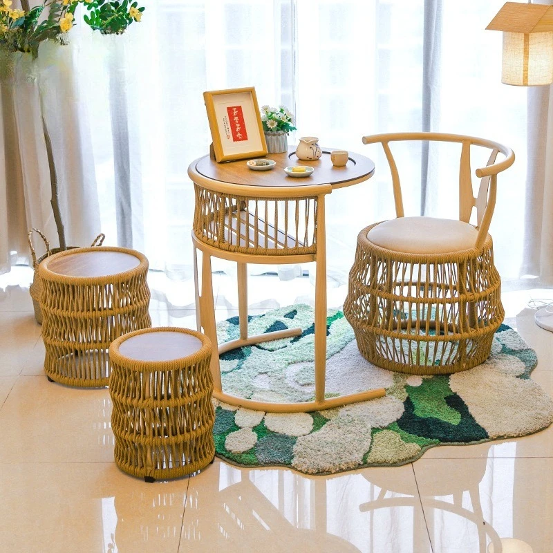 

Комплект для чаепития: столик-круглый кофейный столик и стулья для балкона или дома, для неспешного чаепития