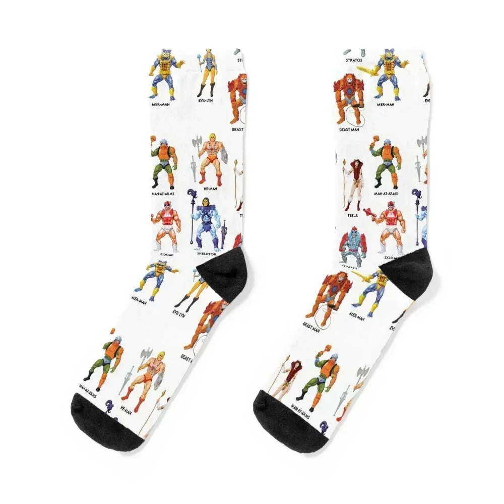 Vintage Masters of the Universe Heroes & Villains! Vintage Toy Card Art Socks Children's cool hiking Men's Socks Luxury Women's