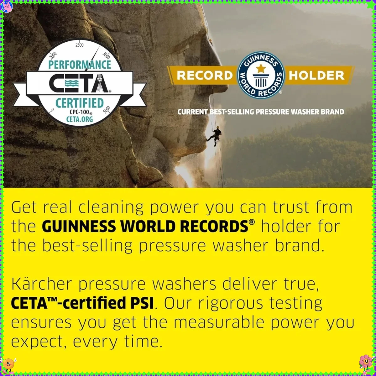 غسالة ريشر K1900PS، 3 فوهات رش، خزان منظف، للسيارات والممرات والانزلاق والباحات، 1.2 جالون في الدقيقة