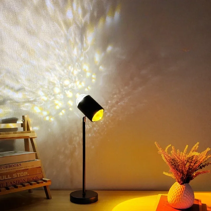 Water Rimpel Projector Zonsondergang Nachtlicht Kristallen Sfeer Verlichting Romantische Muur Achtergrond Decor Voor Slaapkamer Kerstcadeaus