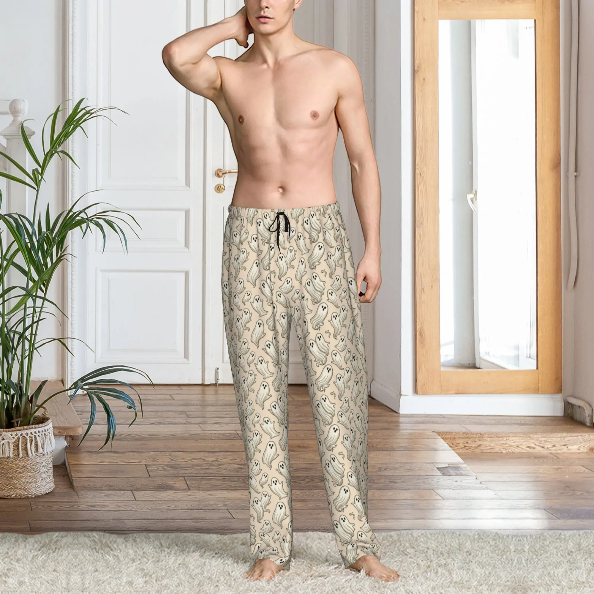 Custom Halloween Ghost Pajama Pants Men Horror Sleepwear Lounge Sleep Bottoms Stretch with Pockets - view 6