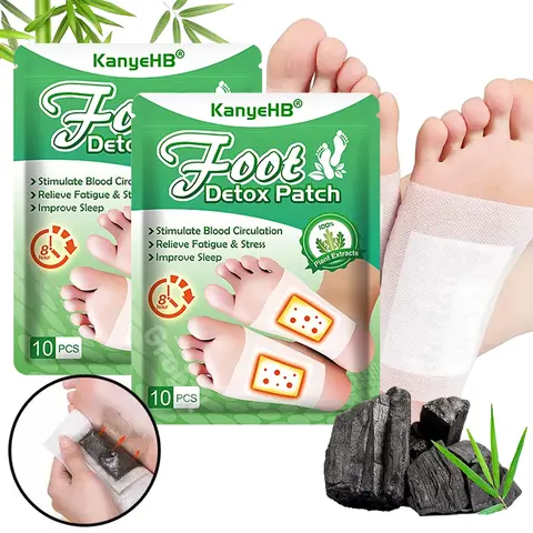 Chinese Medicine Foot Patch Organic Ginger Wormwood Foot Patch Stress Relief Feet Deep Sleep Detox Sticker Foot Care Tools