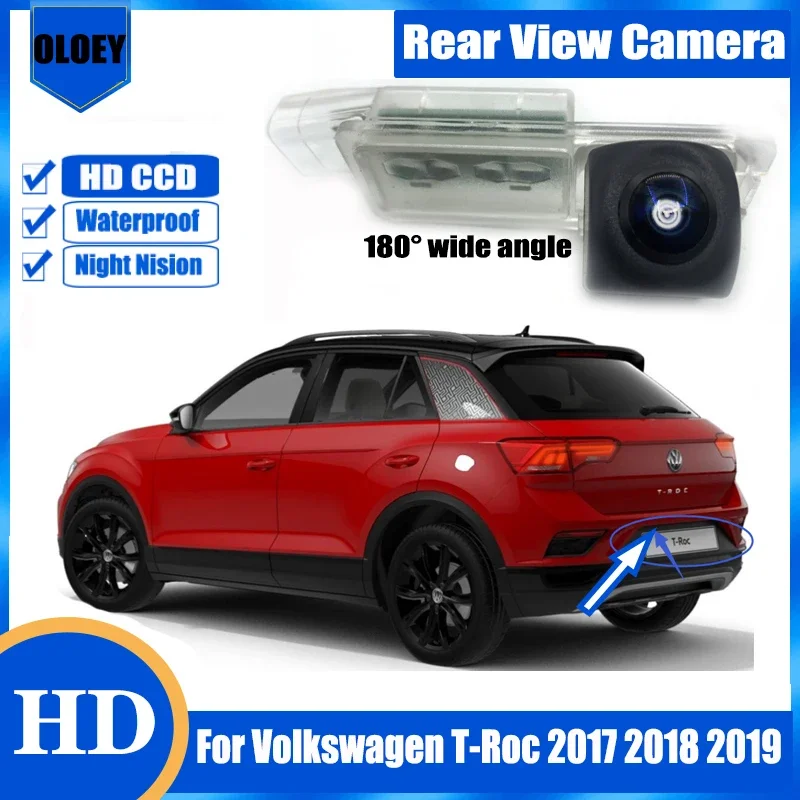 HD fisheye rear camera For Volkswagen T-Roc 2017 2018 2019 Backup Parking Reversing Camera / license plate camera