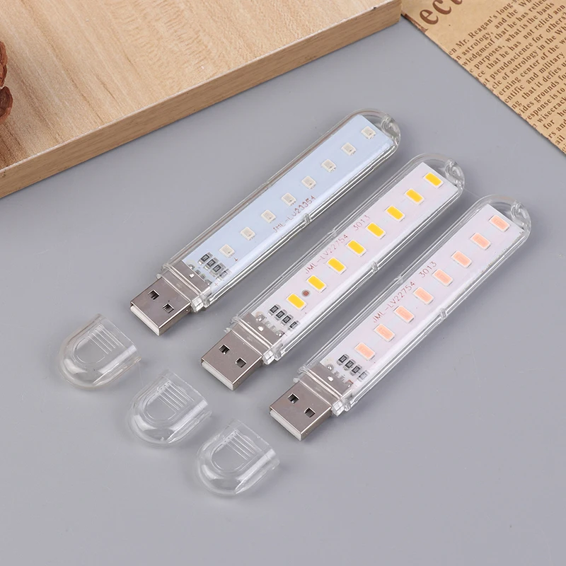 Mini USB LED Book Light DC5V Ultra Bright Reading Book Lamp 8Leds Light Portable Bedside Light For Power Bank PC Laptop Notebook