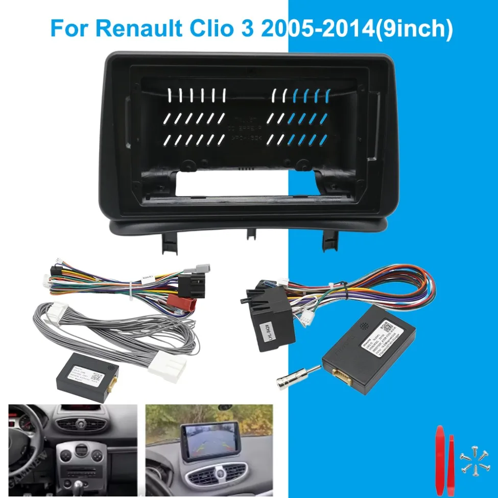 

Для Renault Clio 3 2005-2014: 9-дюймовая автомагнитола Android, рамка для установки на приборную панель, комплект адаптеров