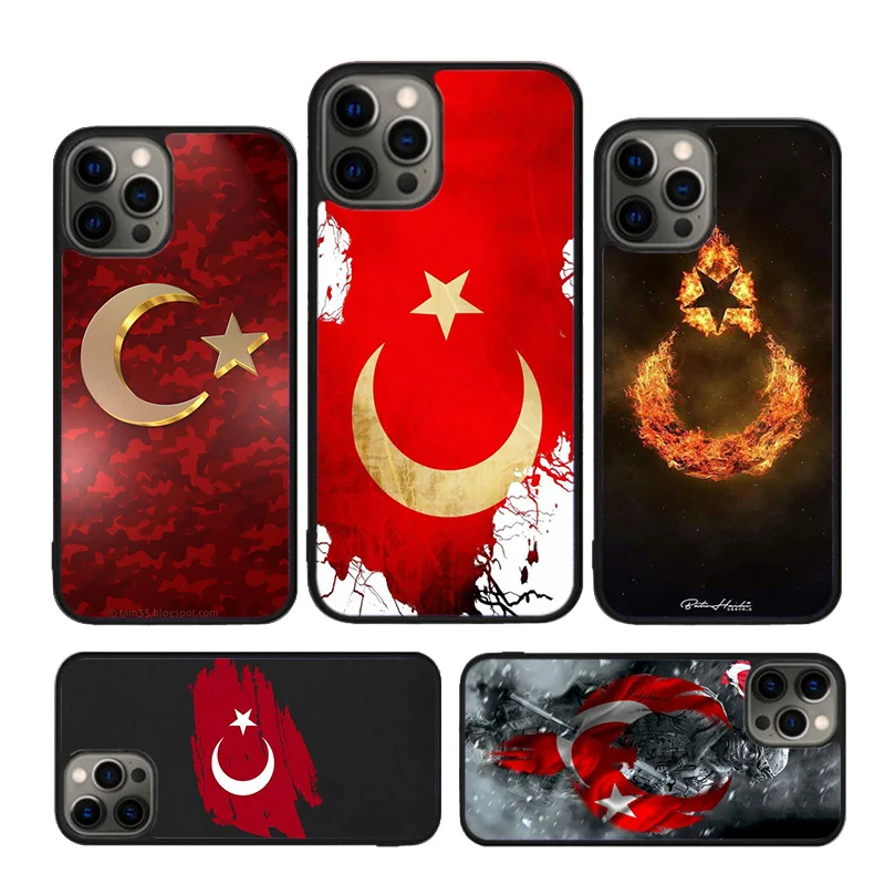 Turkey Turkish Flag Phone Case For iPhone 16 15 14 X XR XS 11 12 mini 13 Pro MAX Plus cover shell coque