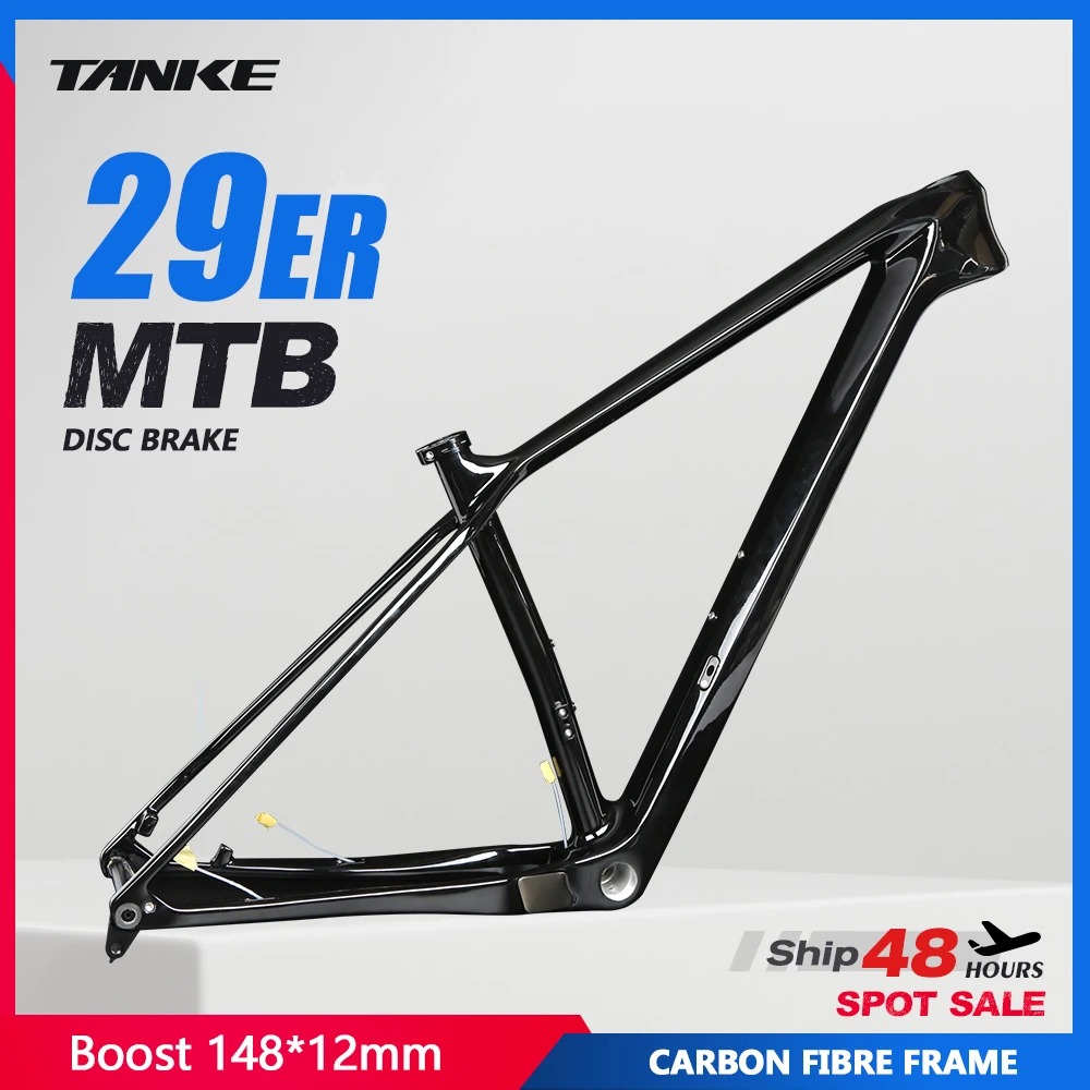 

TANKE 29er Карбоновая рама для горного велосипеда Boost 148 мм Карбоновая рама MTB велосипеда Дисковый тормоз Жесткий хвост T800 Углеродное волокно BicicletaFrame