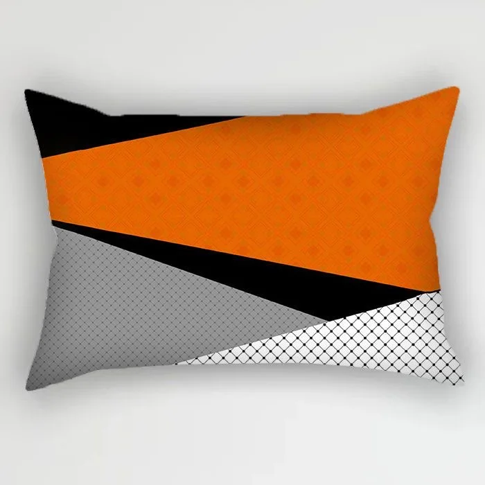 Geometric and Animal Pattern Double Sided Pillowcase, Rectangle Decorative Cushion Cover for Sofa, Insert Not Included