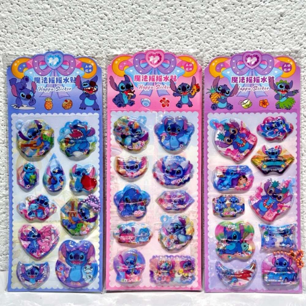 Pegatinas 3D Transparentes de Gelatina de Stitch de Disney para Cuadernos, Pegatinas Decorativas para Fundas de Teléfono, Papelería, Juguetes