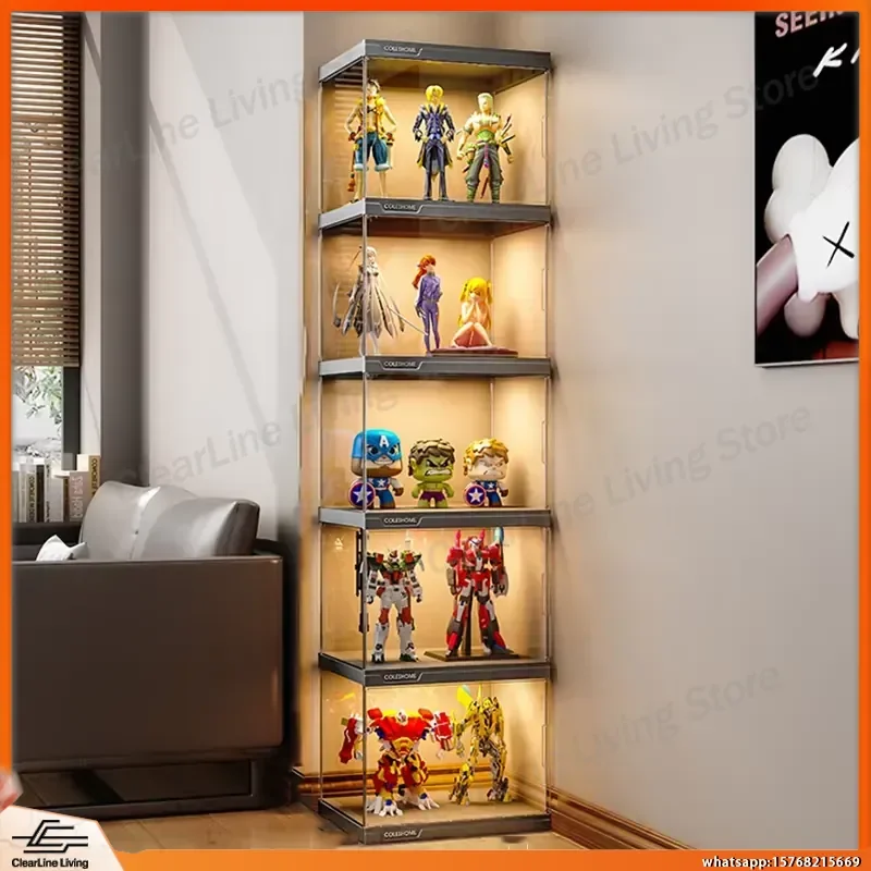 Detachable Display Cabinet for Action Figures Toys Storage Transparent Showcase Case for Lego Gundam Models Home Collection - view 6