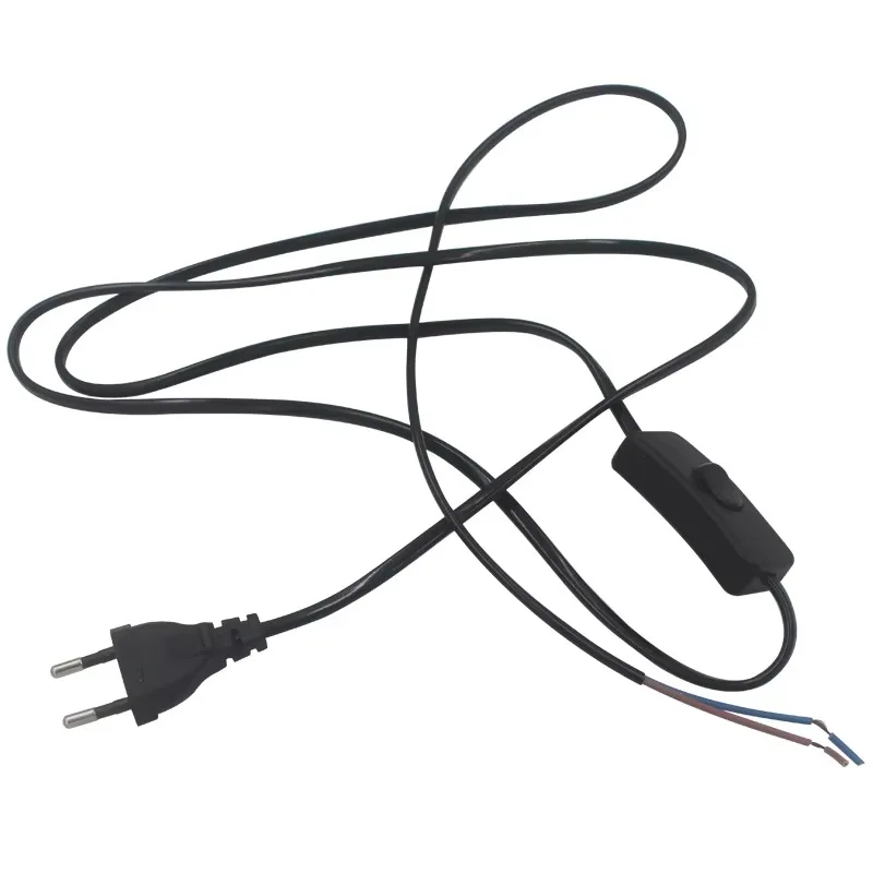 

1.8 M Line Cable Off Off Power Supply Cable for LED Lamp with Push Button Switch EU Plug Light Switch Transparent Wire Extension