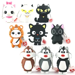 usb flash drive 128GB U disk cartoon cute kitten 4GB 8GB 16GB animal black Cat pendrive 32GB 64GB memory stick creative gift