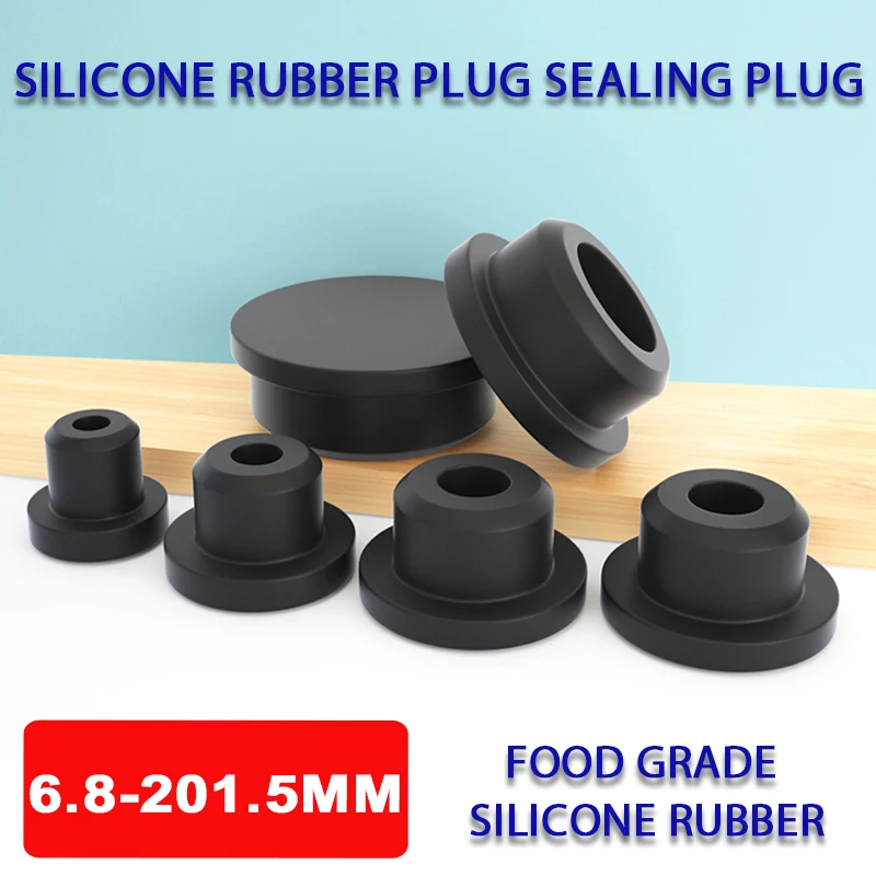 

Black Rubber Plug 6.8-201.5mm Silicone Rubber Hole Plug Blanking End Cap Sealing Plug Pipe Plug Inserts T Type Rubber Stopper
