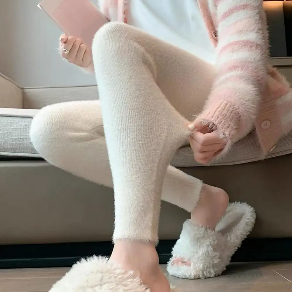 

Women Stretchy Leggings High Waist Plush Winter Leggings Thickened Warm Trousers Slim Fit Butt Lifting Winter Bottom Pants