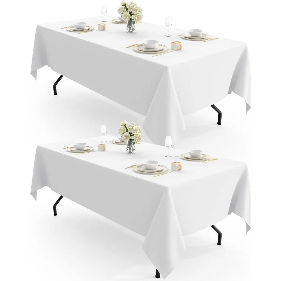 

Rectangle Table Cloth 60 x 102 Durable Polyester Tablecloth Offers Reusable Washable Protection Ideal for Outdoor Party Picnic