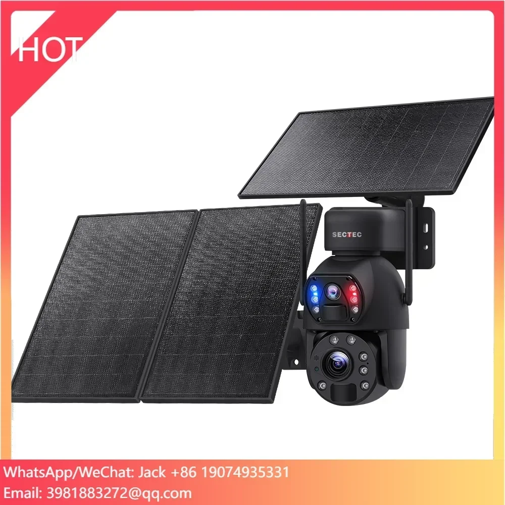 SECTEC 20X Zoom Dual Lens Hours 3K HD 6MP 4G 30W Waterproof IP Panoramic Outdoor Security PTZ Solar Network Camera Night Vision