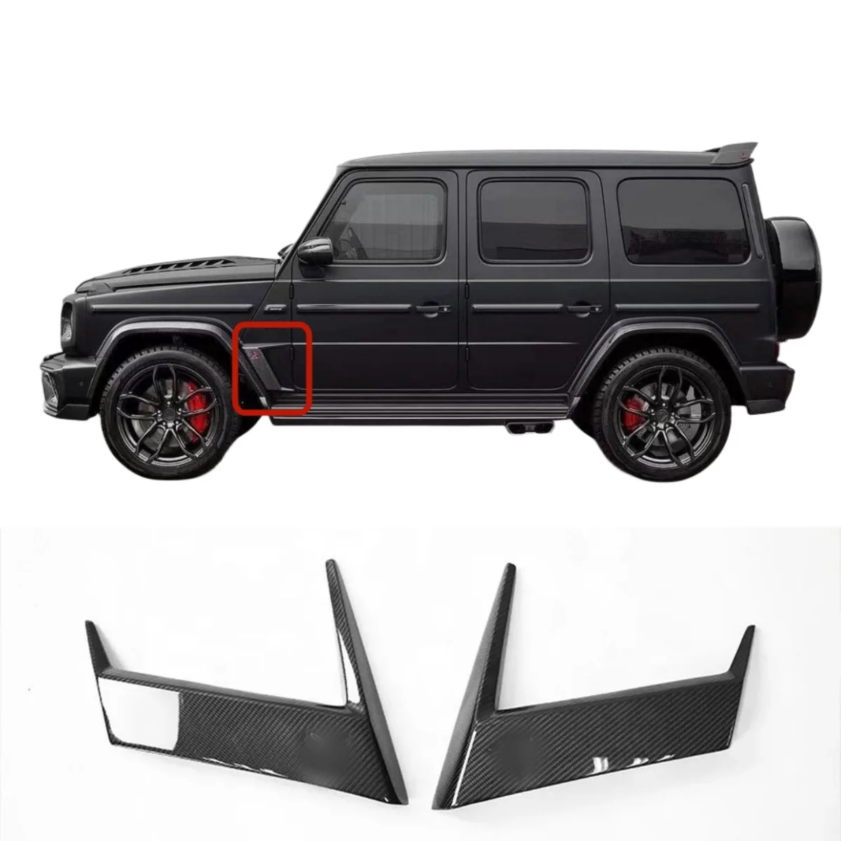 TC Style Dry Carbon Front Fender Vents for Mercedes Benz W464 G500 G550 G63 AMG 2019-2024