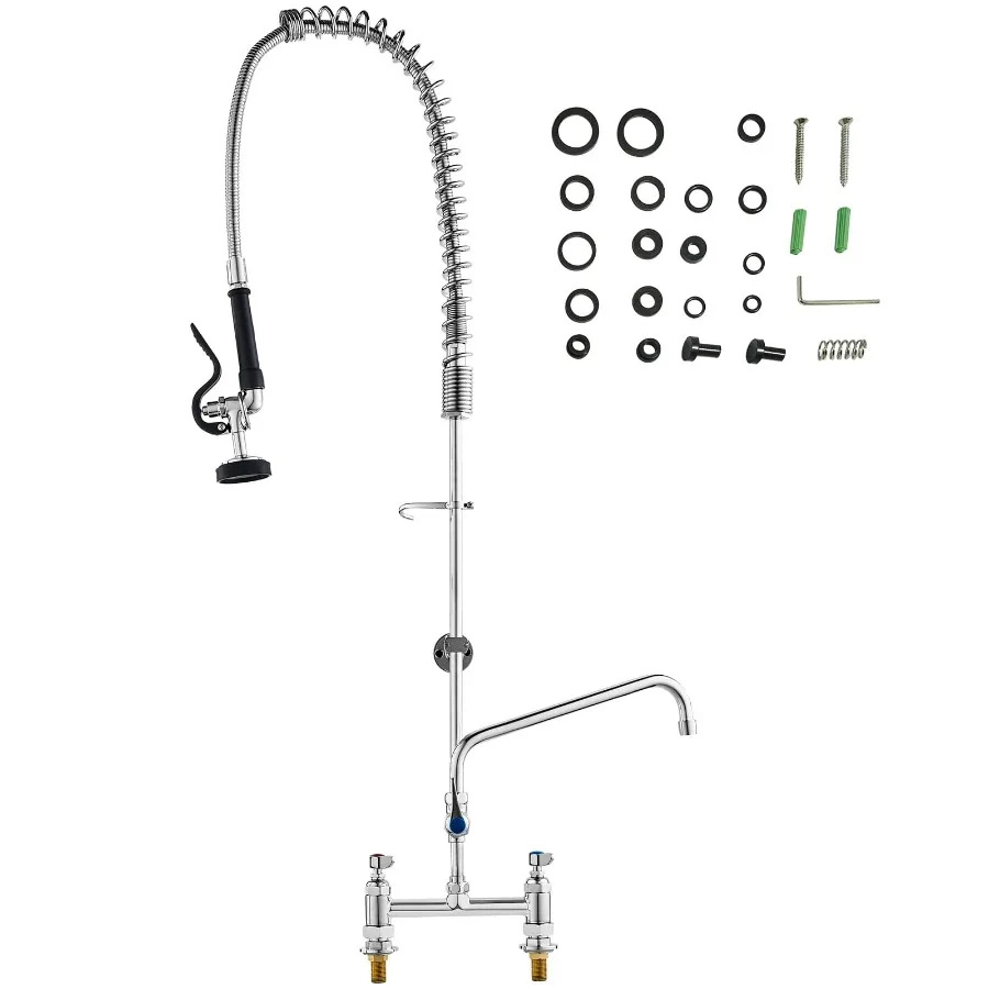 

Смеситель для кухни с выдвижным распылителем 44, смеситель для кухонной мойки с креплением на палубе для фермерского дома и стирки, коммерческого класса Pr