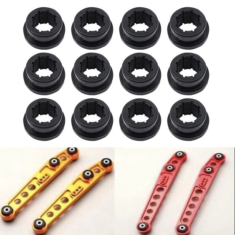 12 Pcs Car Black Replacement Bushing Halves Parts for Skunk2 EG EK DC Lower Control Arm LCA Rear Camber Kit Accessories Styling