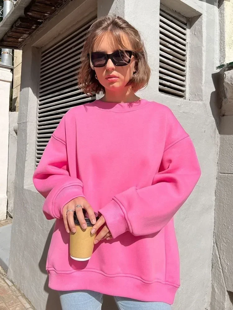 Leosoxs sweat à capuche et sweat-shirts surdimensionnés pour femmes automne hiver épais chaud polaire sweat filles Streetwear pulls amples