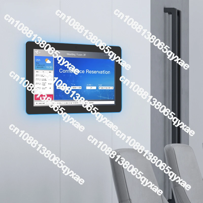 Wall mount 10.1 inch touch screen POE NFC RFID RK3566 android 11 Surrounding LED Light Bar Booking display Meeting room tablet