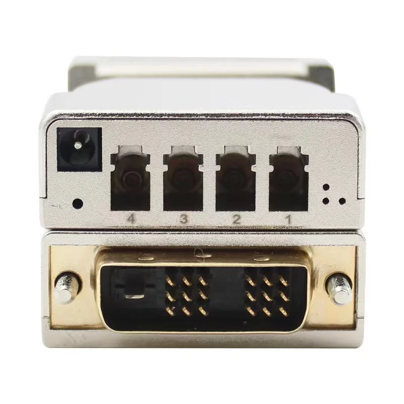 Micro-tipo DVI mais de 4 fibras adaptador extender conjunto DVI extensor de fibra óptica 1080P com EDID para Digital Signage