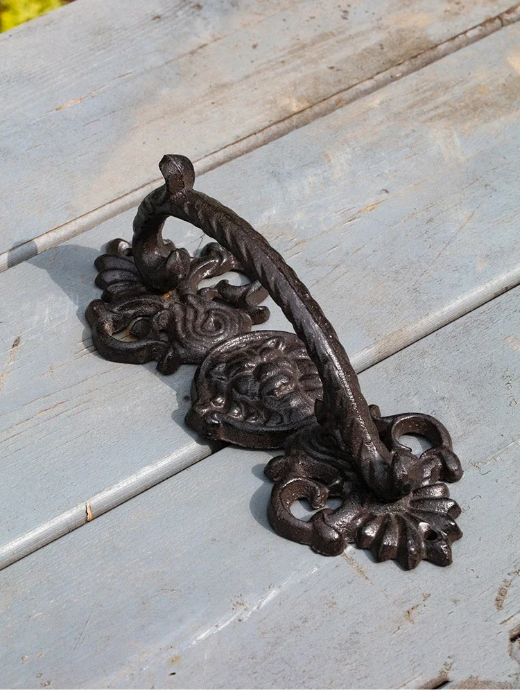 European Style Retro Nostalgic Garden Courtyard Cast Iron Barn Door Handles Gate Handle