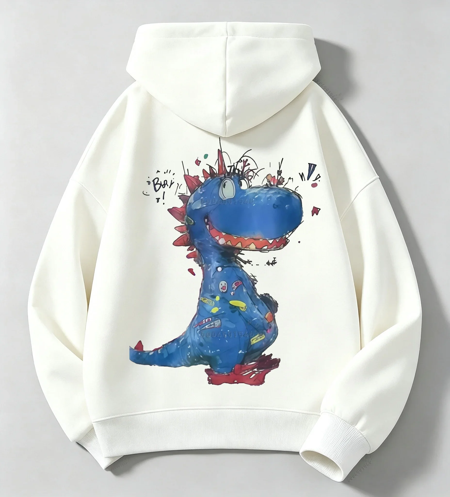 Fashionable children's cartoon dinosaur pattern trendy warm and comfortable boys' and girls' pullover sweatshirt