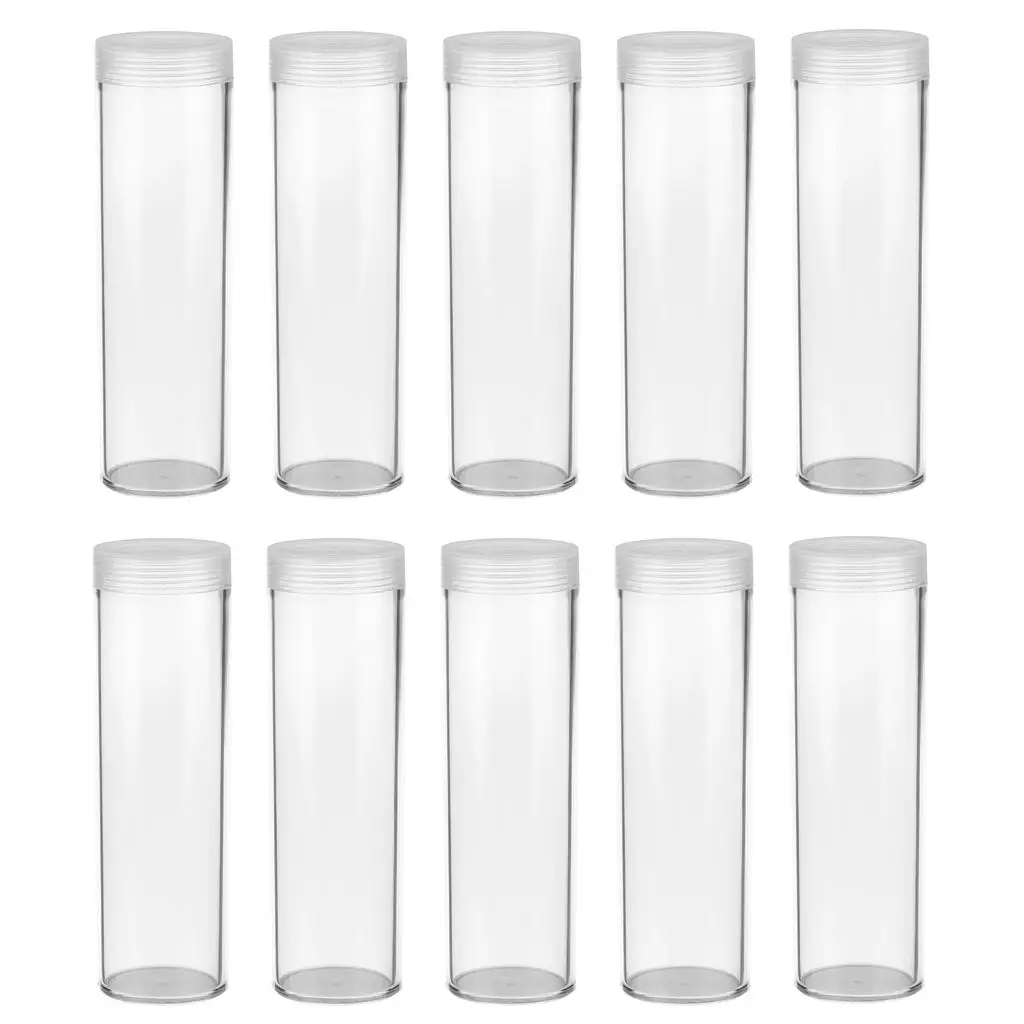 Coin Protective Tube Plastic Coin Holder Clear 32mm Anti Scratch Storage Box for Collecting Coins