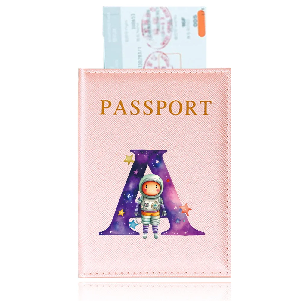 Impermeável Astronauta Carta Série Passaporte Capa, Passaporte Titular, Capa Protetora, Cor Rosa, Acessórios de Viagem