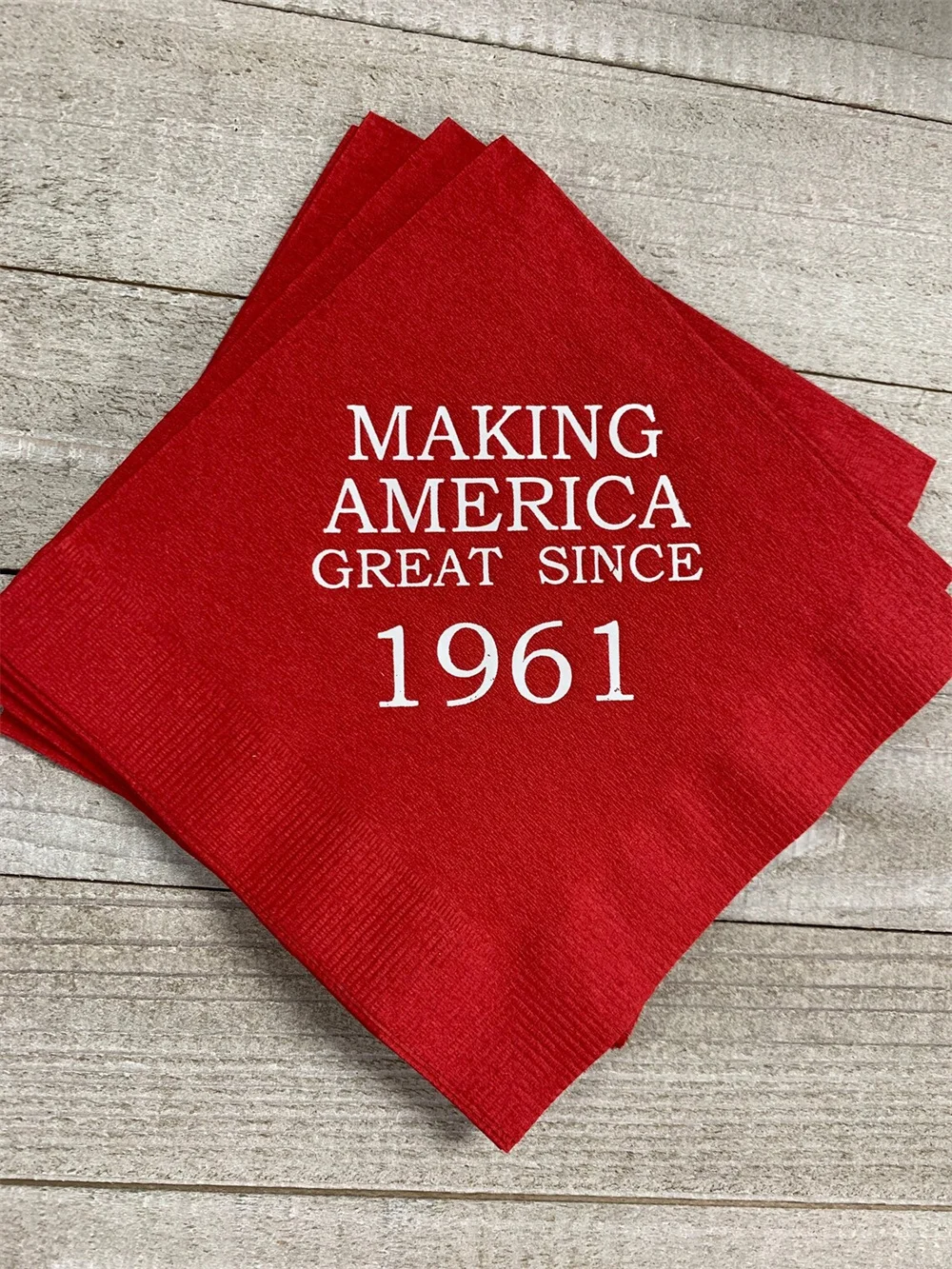 50PCS Personalized Making America Great Birthday Napkins Custom Printed Monogram Cocktail Beverage Napkins Luncheon Dinner Guest