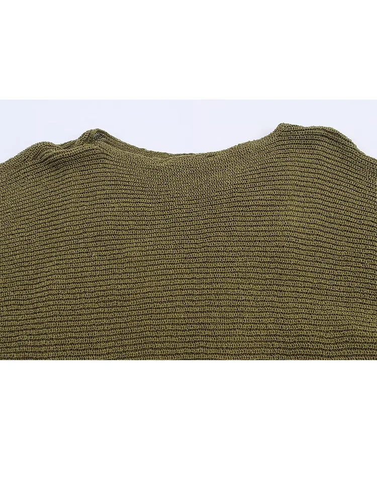 HH Frauen Herbst Fashion Solid Crew-Neck Nähte Kurzarm Gestrickte Top Weibliche Elegante Spitze Verziert Casual Top Mujer