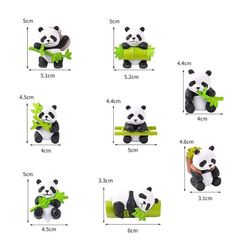 Creative Kawaii Mini Resin Panda Series Figurine Miniature Bonsai Doll House Decoration Accessories For Children Gift Toys