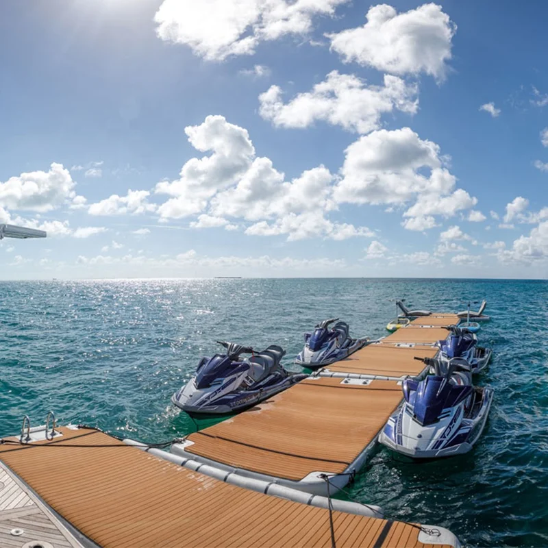 

Drop Stitch Inflatable Deck Floating Dock in Water Sports Inflatable Water Platform