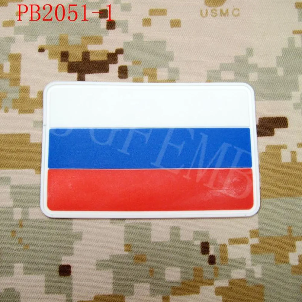 The Russian Federation Skull Flag, Tactical Military Morale, 3D PVC Patch, 8cm x 5cm