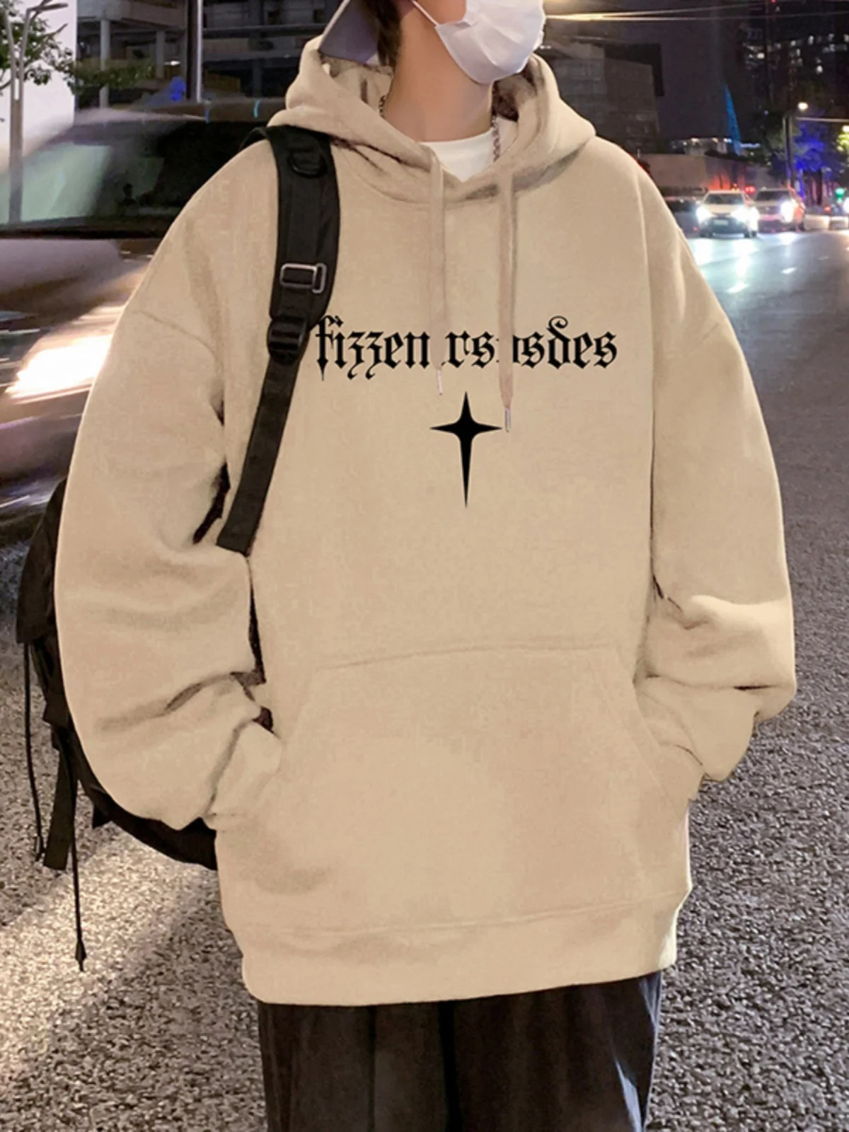 

Мужская толстовка с двойным капюшоном и подкладкой, утепленная, осенне-зимняя, уличная, повседневная, свободного кроя, с принтом