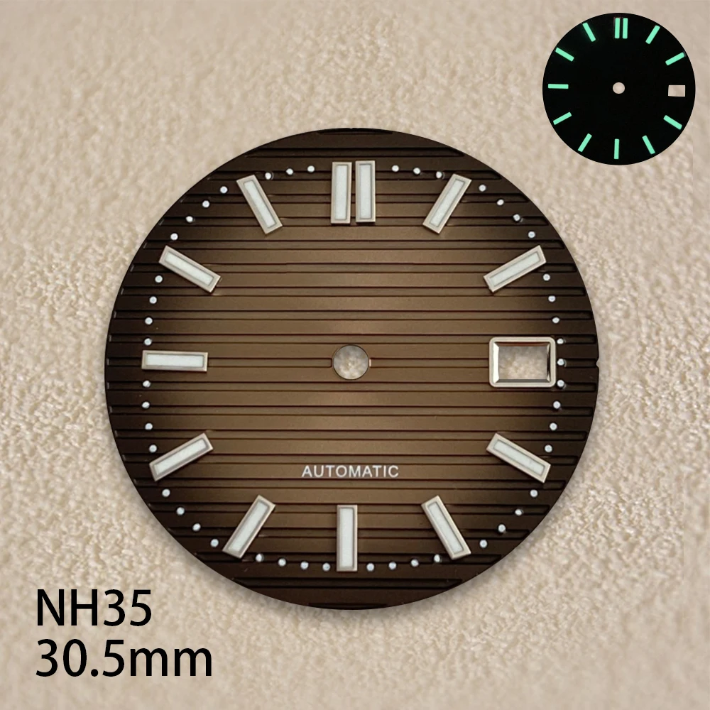 30.5mm s logotipo dial caber nh35/nh36/4r/7s movimento automático japonês verde luminoso acessórios de modificação de relógio de alta qualidade