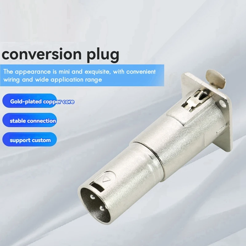 مقبس معدني من النوع D ثلاثي النواة من ABMF لقاعدة تركيب محول اتصال الصوت XLR