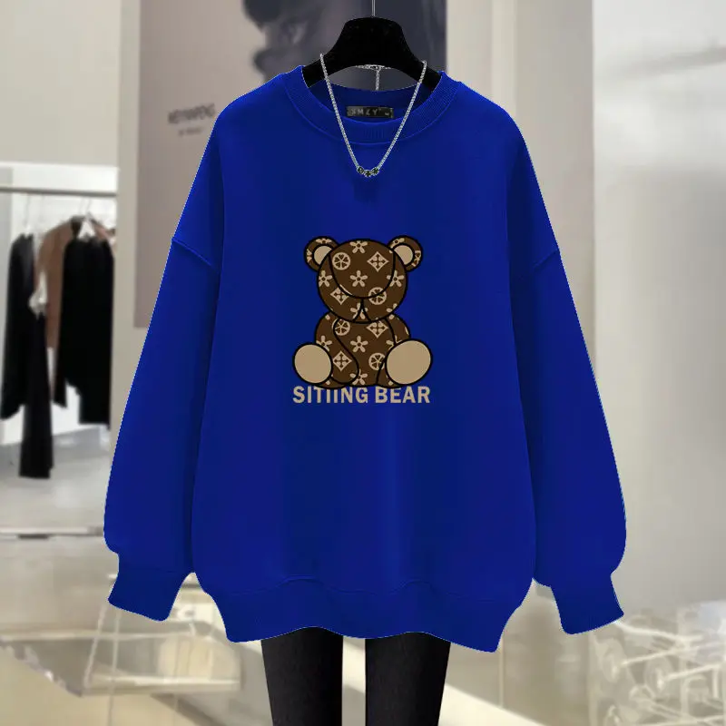 Women Clothing Fashion Cartoon Printed Hoodies Autumn Winter New Vintage Casual Loose Sweatshirts Long Sleeve Top Pullovers