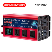 5500W 5000W 4000W Pure Sine Wave Inverter DC 12v To AC 110v Voltage Converter Car Solar Power Inverter